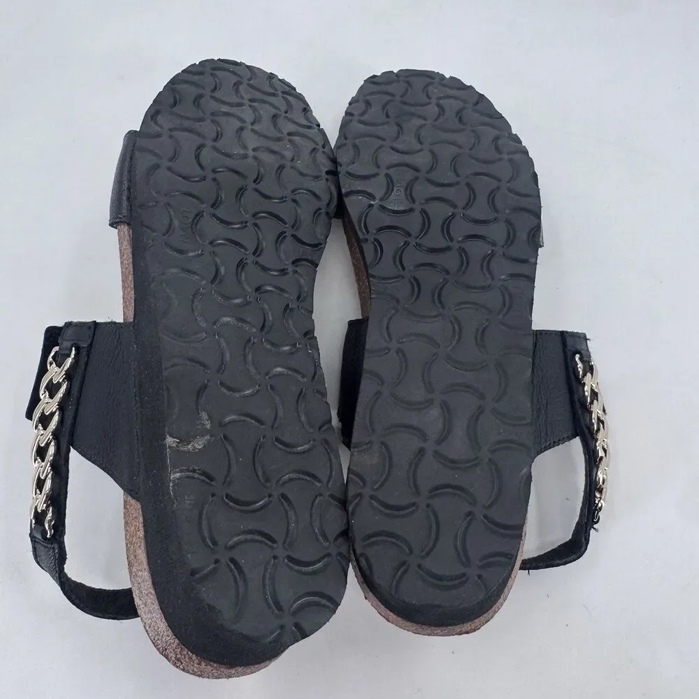 Naot Eliana Sandals Womens US 10 EU 41 Black Leather  Slingback  Gold Chain